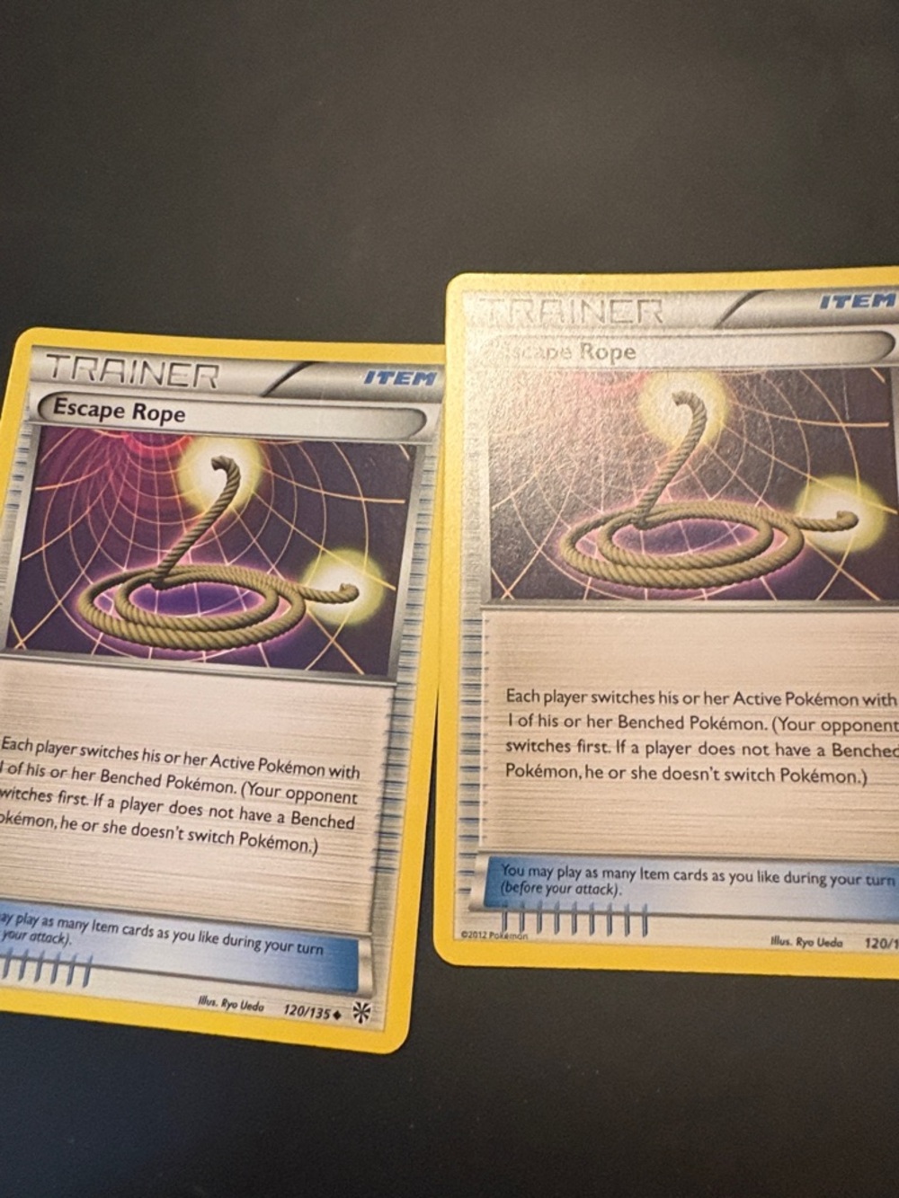 2 Escape Rope Pokemon Trainer Cards